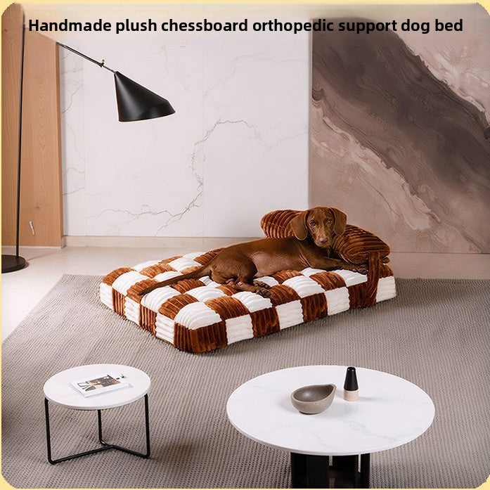 Cama ortopédica de felpa para perros y gatos