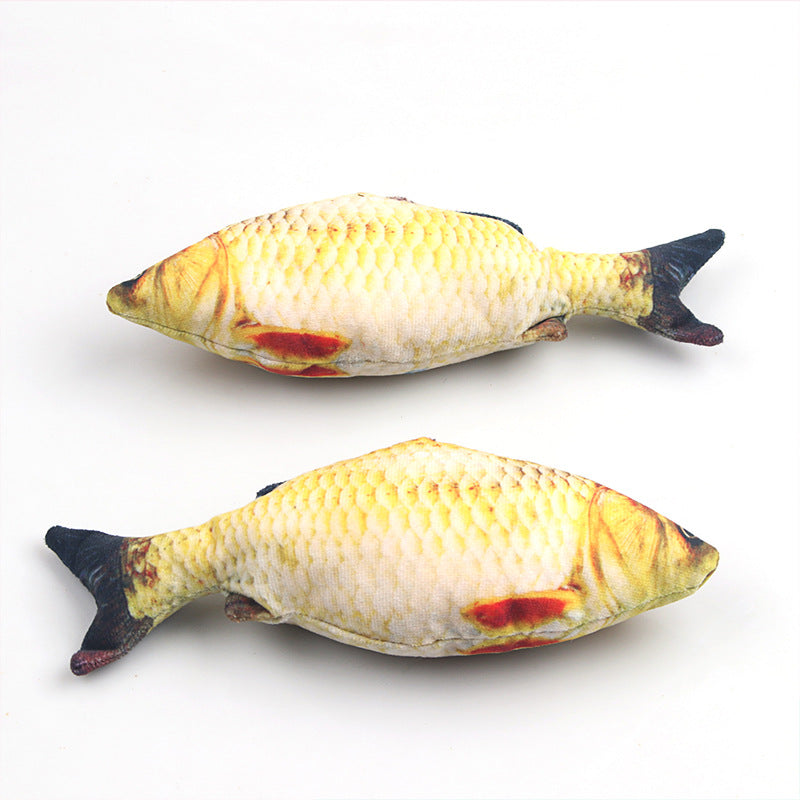 Pez de peluche con hierba gatera para morder y jugar
