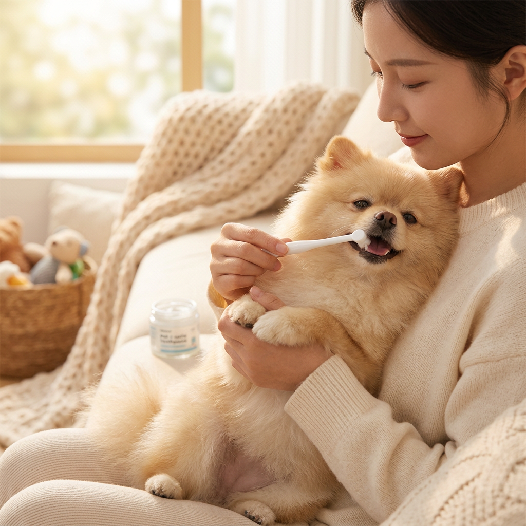 Cepillo de dientes de cerdas suaves para perros y gatos