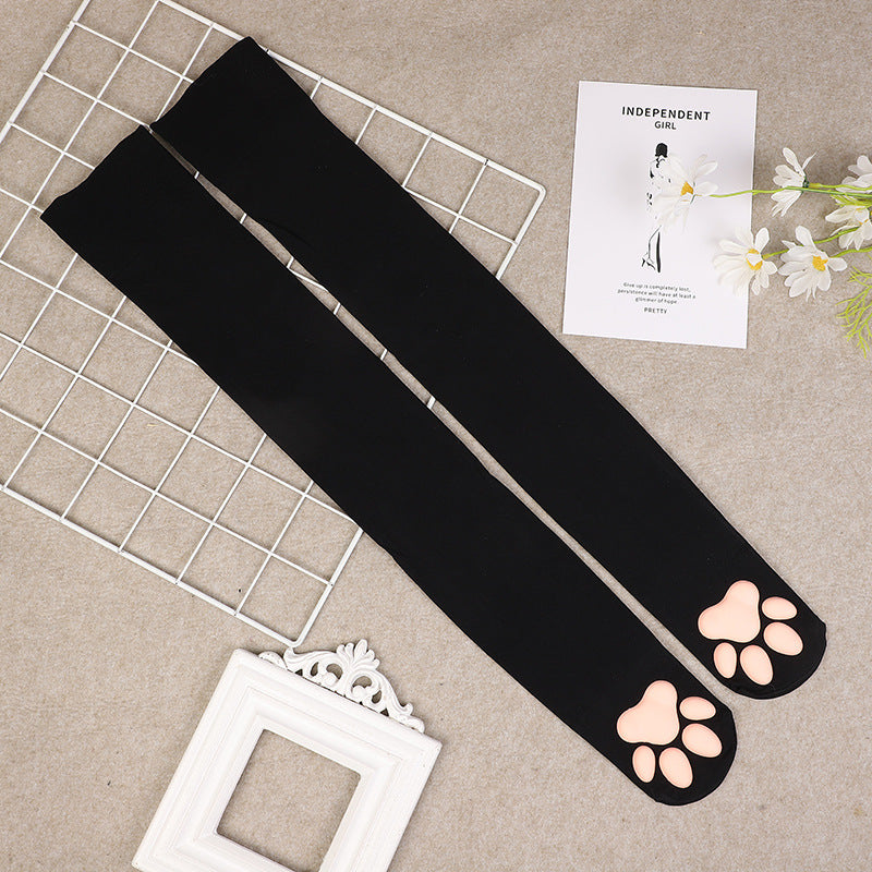 Calcetines con patas de gato 3D y almohadillas de silicona