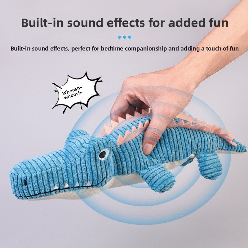 Juguete de cocodrilo con sonido para perros y gatos