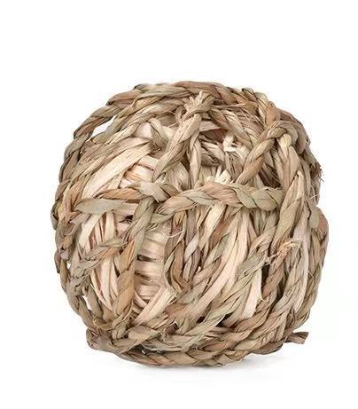 Pelota Mordedora de Hierba para Mascotas Pequeñas – Cuerda de paja y ratán