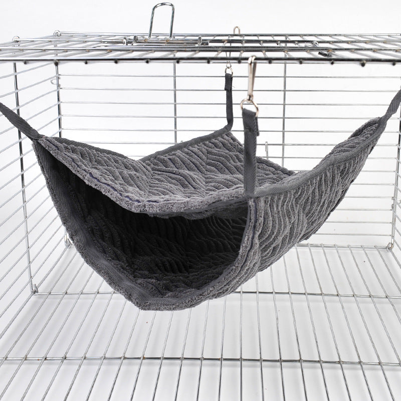 Hamaca de felpa gris para hurones