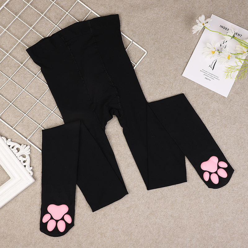 Calcetines con patas de gato 3D y almohadillas de silicona