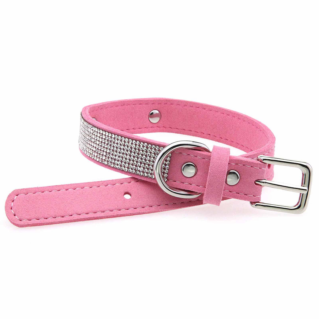 Collar ajustable con brillantes para perros y gatos