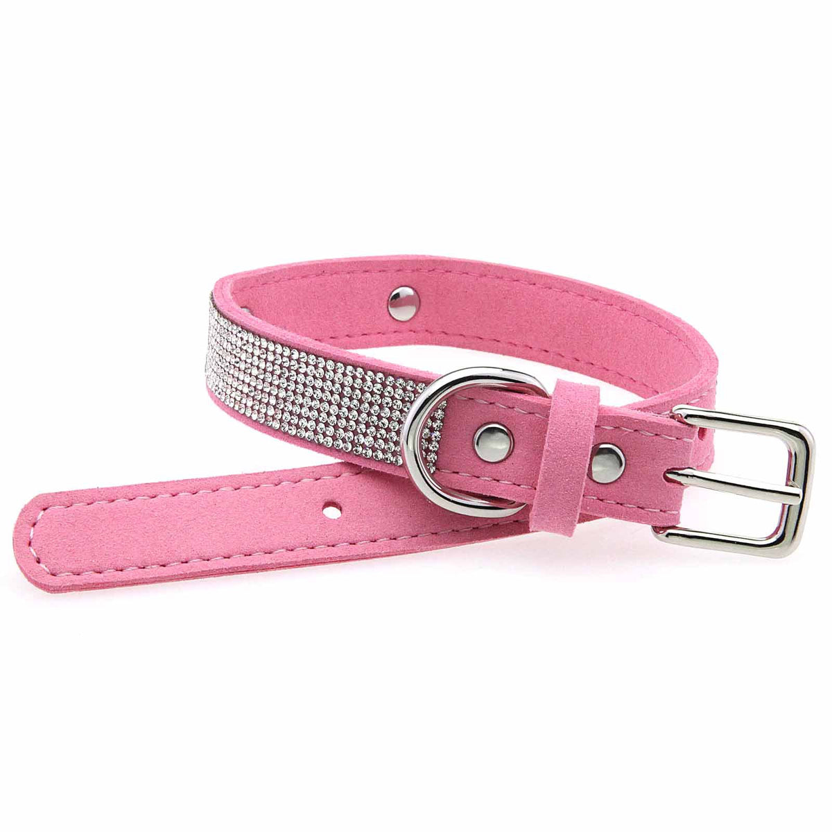 Collar ajustable con brillantes para perros y gatos