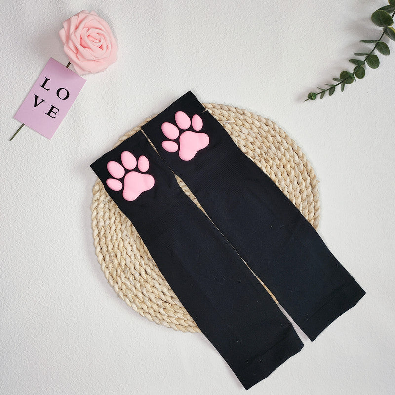 Calcetines con patas de gato 3D y almohadillas de silicona
