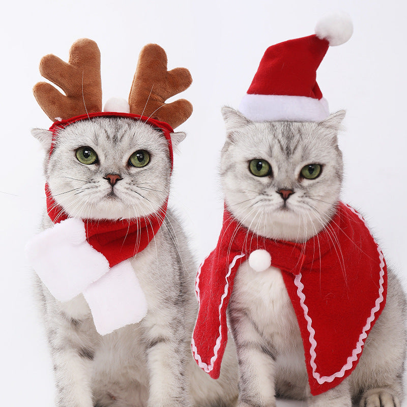 Disfraz navideño con capa para perros y gatos