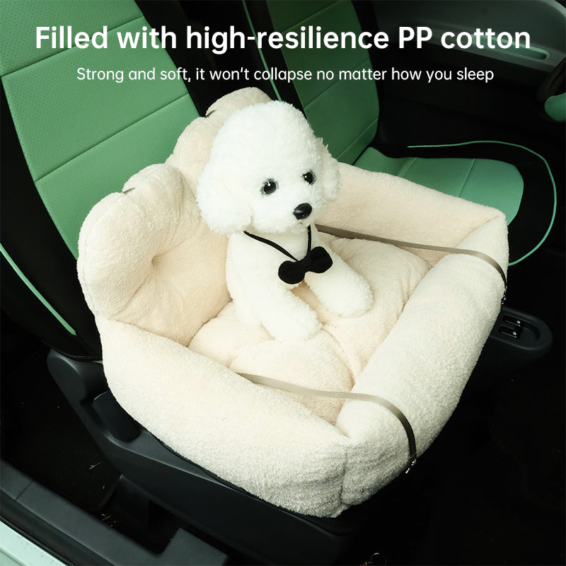 Asiento de coche acolchado de felpa para perros y gatos, foto 6 de 6