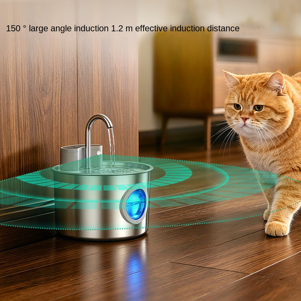 Fuente de agua automática de acero inoxidable para gatos