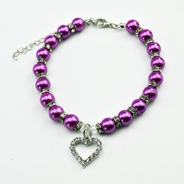 Collar joya de perlas para perros y gatos