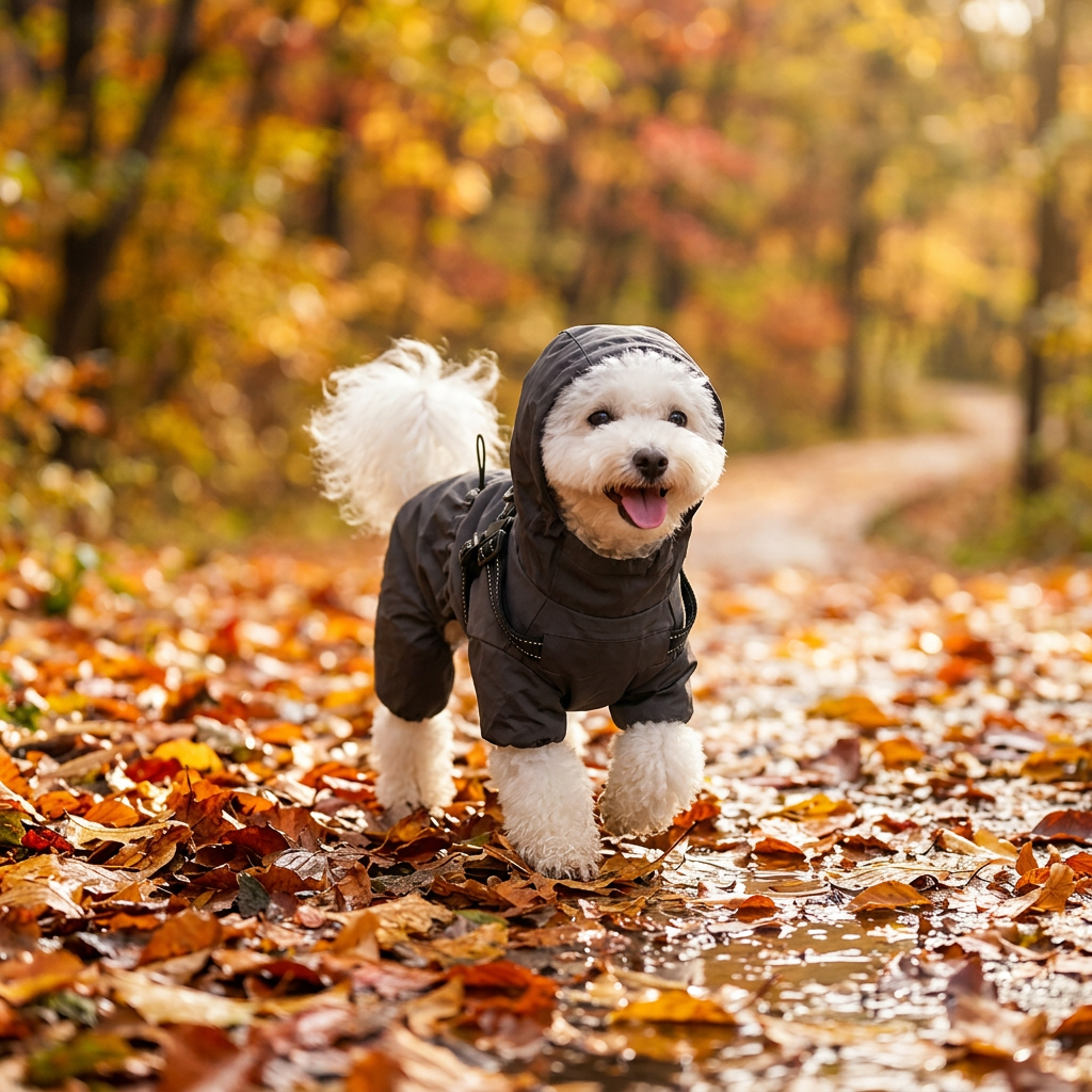Chubasquero impermeable con capucha para perros pequeños y medianos