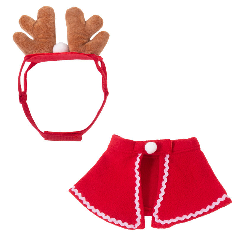 Disfraz navideño con capa para perros y gatos