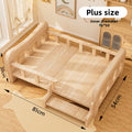 Cama elevada de madera para perros