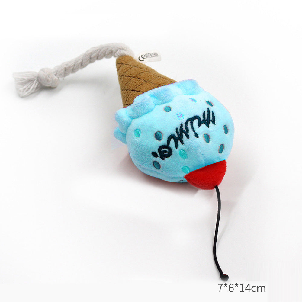 Juguete de peluche para perros con diseños de comida