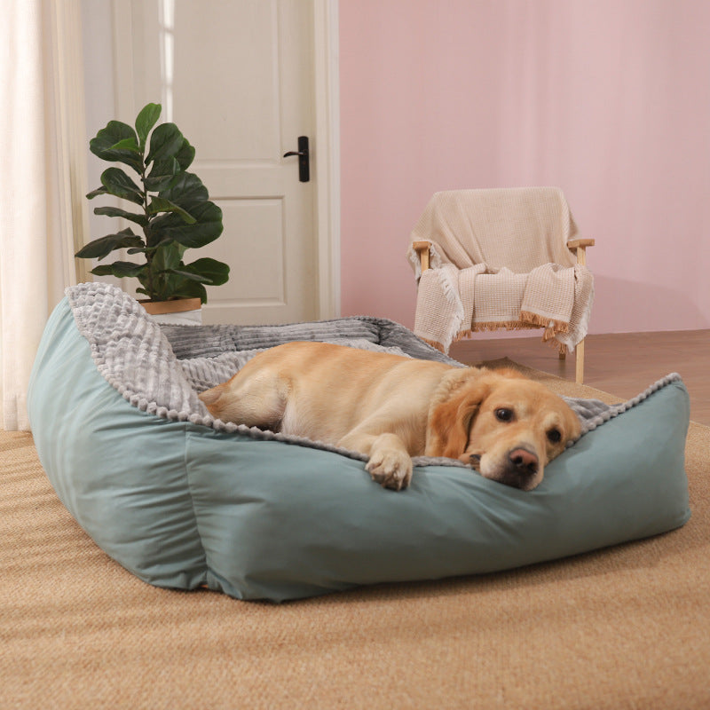 Cama tipo sofá de forro polar para perros grandes