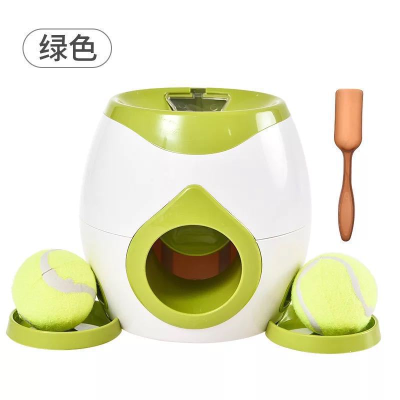 Lanzador de pelotas para perros con 2 bolas en color verde