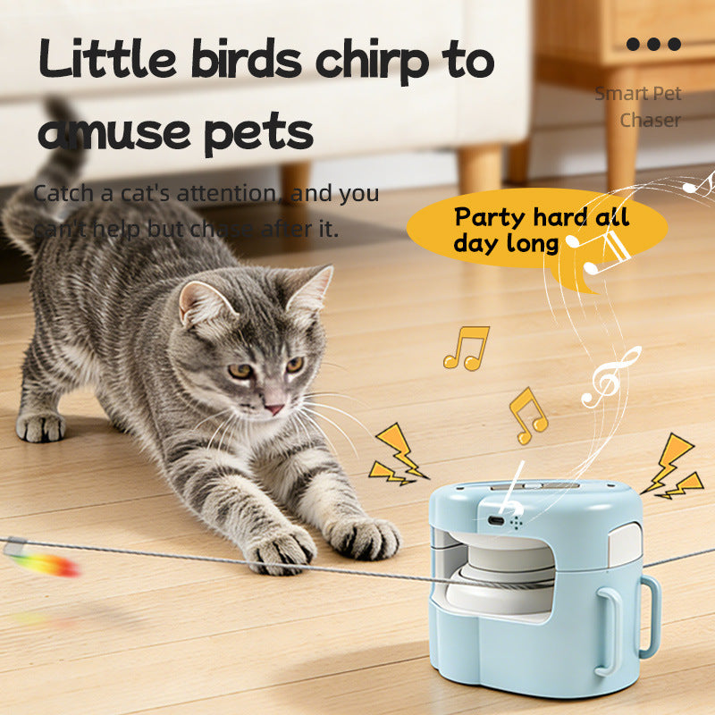 Juguete interactivo para gatos con rotación automática