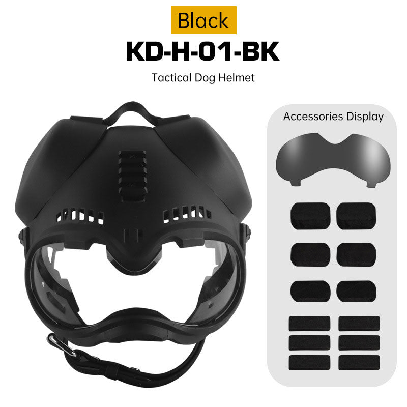 Casco táctico para perros con gafas – BK