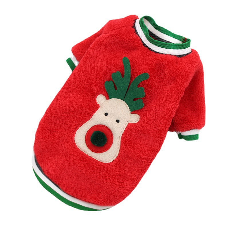 Jersey navideño de forro polar para perros y gatos