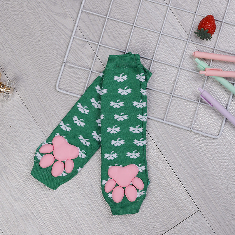 Calcetines con patas de gato 3D y almohadillas de silicona