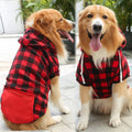 Sudadera polar con cremallera y bolsillo para perros y gatos – Cuadros rojo y negro