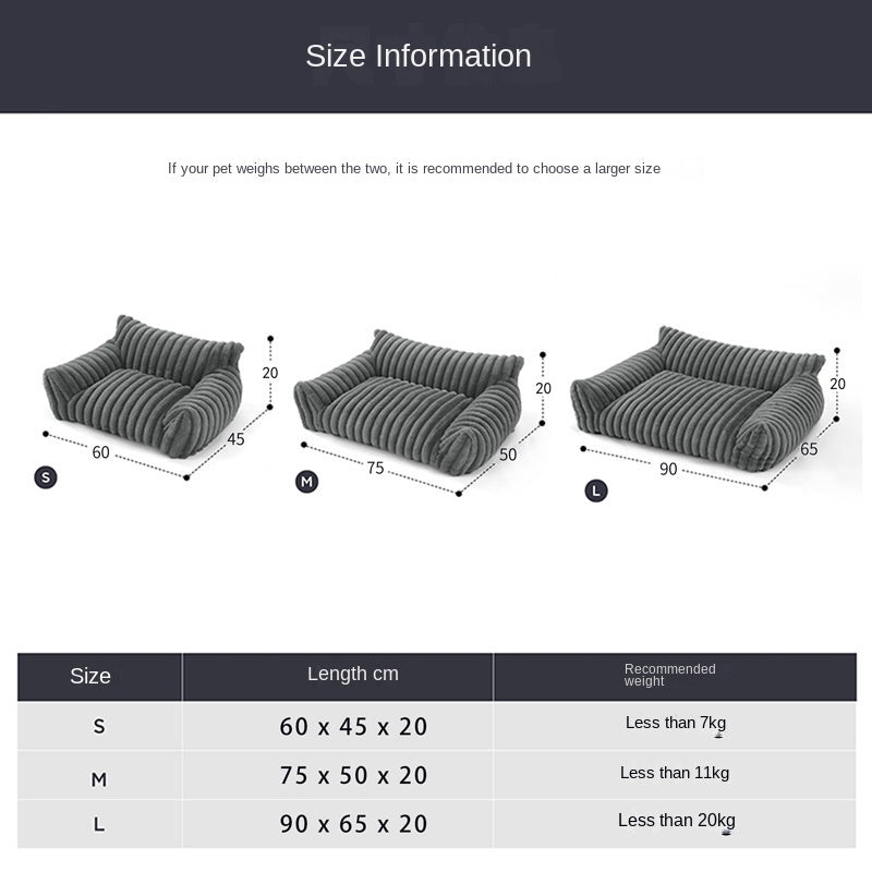 Sofá cama para perros con funda lavable