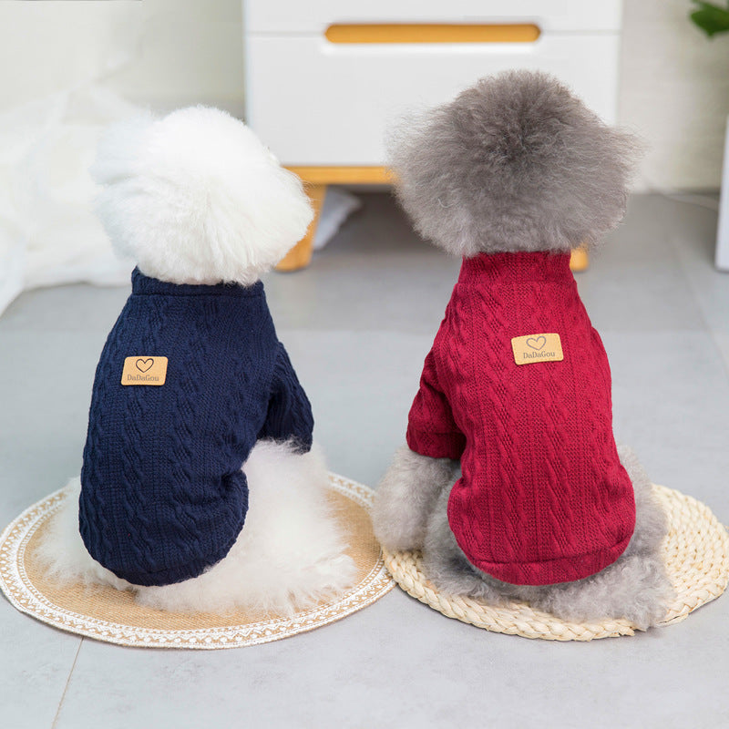 Jersey de punto trenzado para perros pequeños