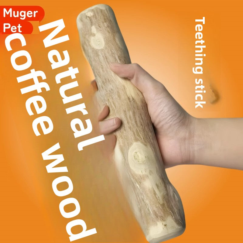 Mordedor de madera natural de café para la salud dental de perros