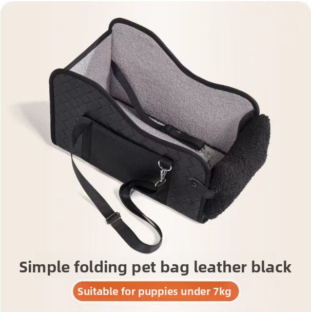 Asiento de coche para perros pequeños – Black Leather