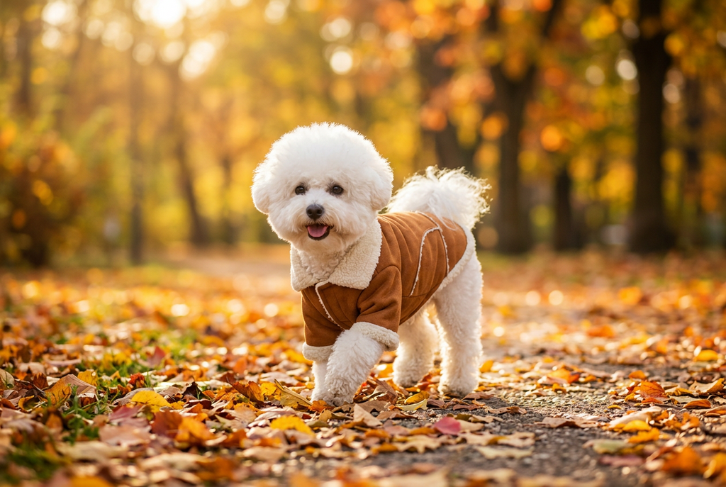 Abrigo de ante con borreguito para perro pequeño