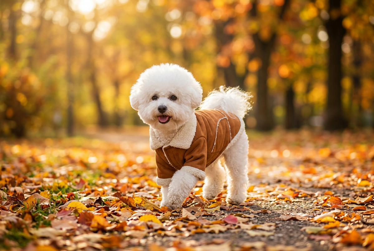 Abrigo de ante con borreguito para perro pequeño