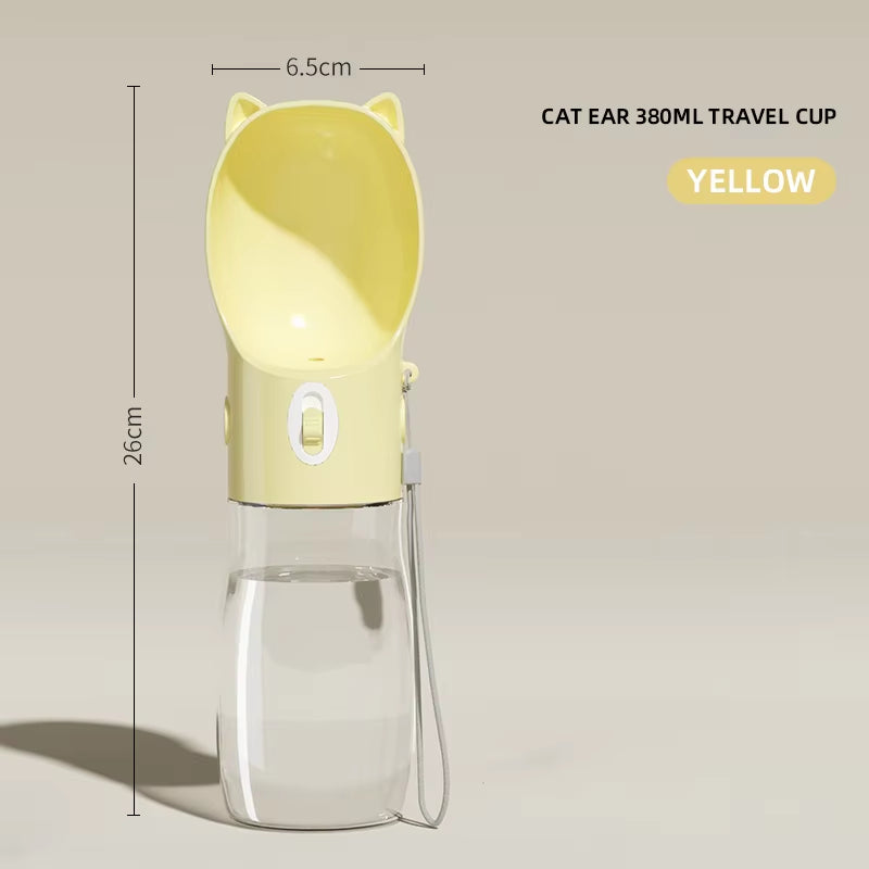 Botella portátil de agua y comida para perros y gatos