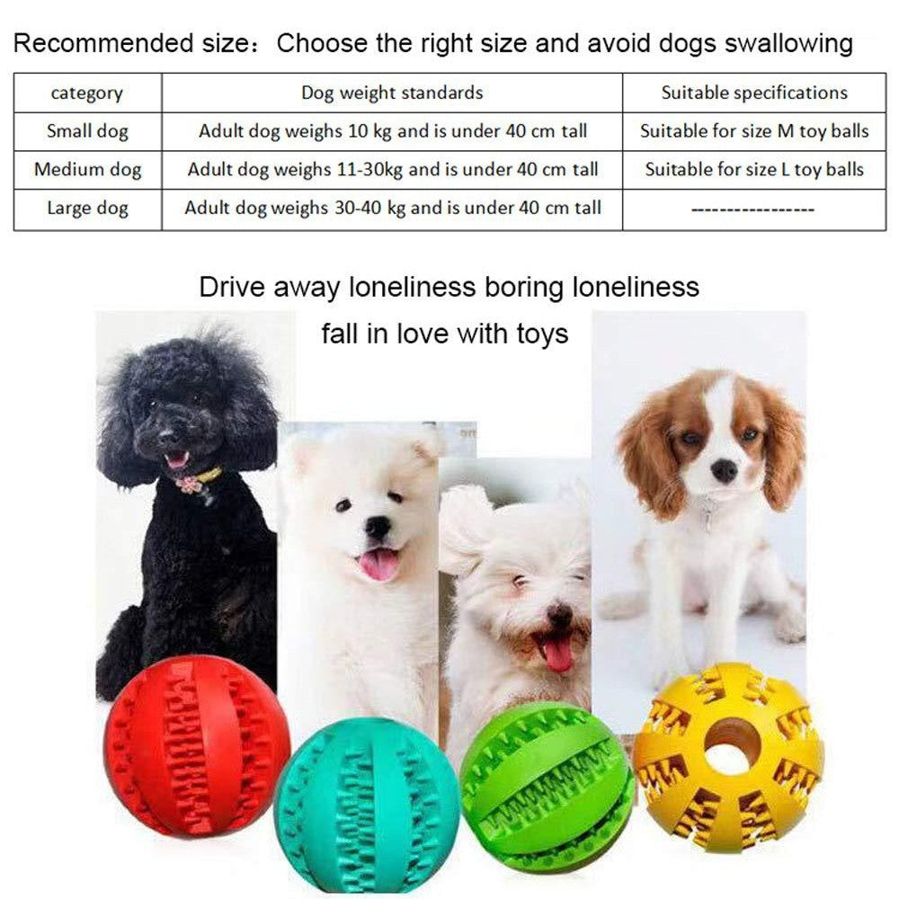 Pelota mordedora de goma interactiva para perros