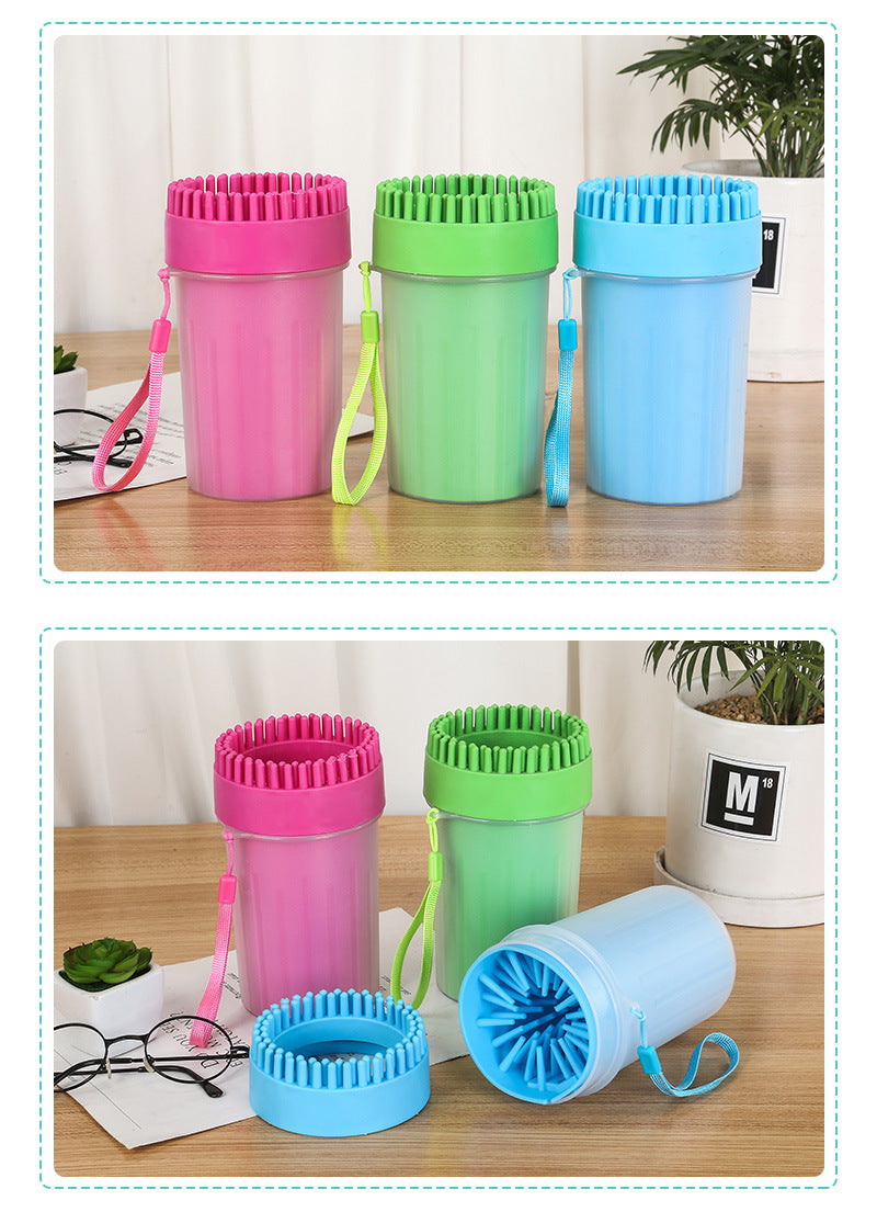 Vaso limpiapatas portátil para perros