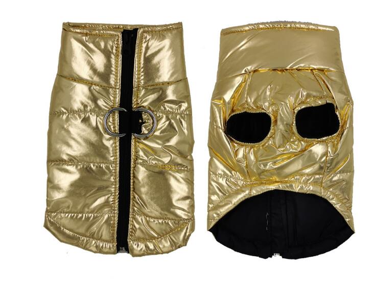 Chaleco acolchado impermeable para perro con anilla para correa