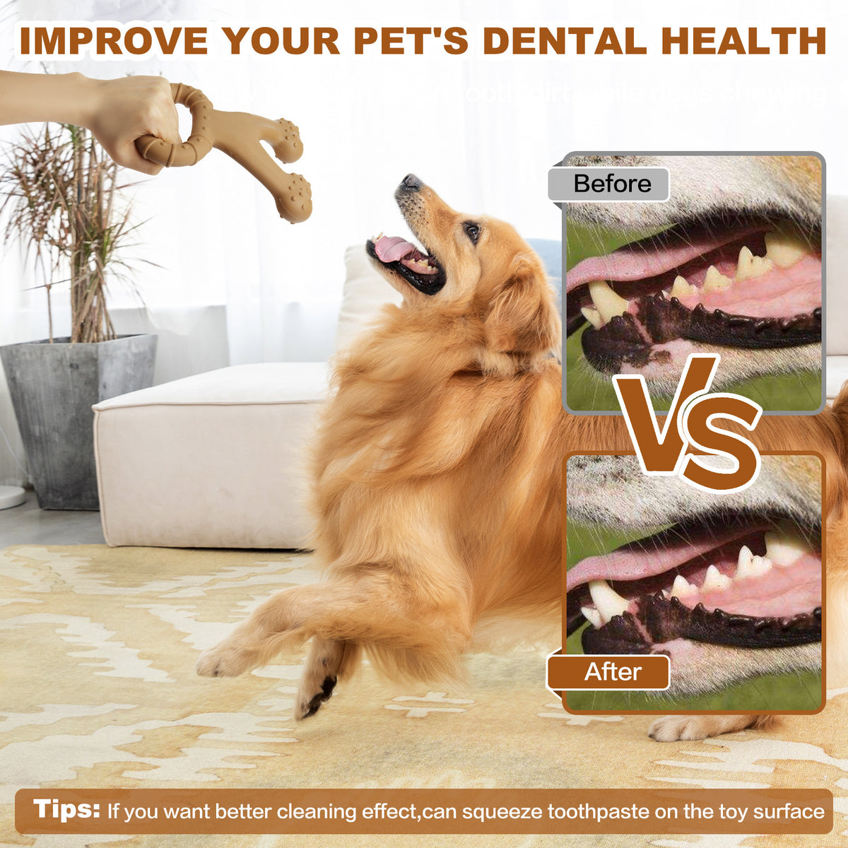 Mordedor de nailon indestructible para la salud dental de perros
