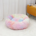 Cama nido redonda de felpa para perros y gatos