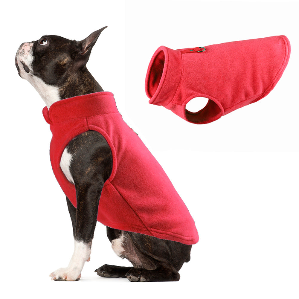 Abrigo de forro polar para perros, liso y calentito