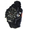 Pulsera de supervivencia de paracord con reloj y brújula