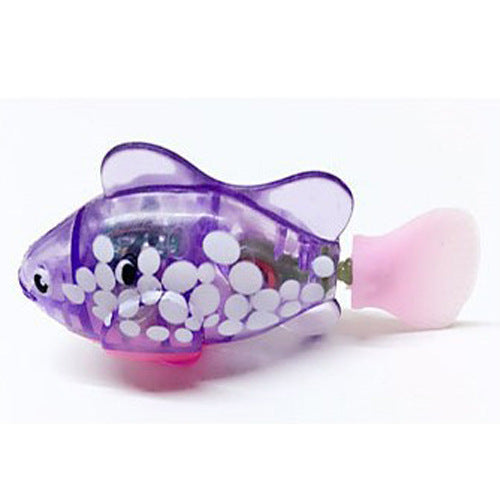 Pez robótico luminoso para jugar en el agua – Morado con lunares