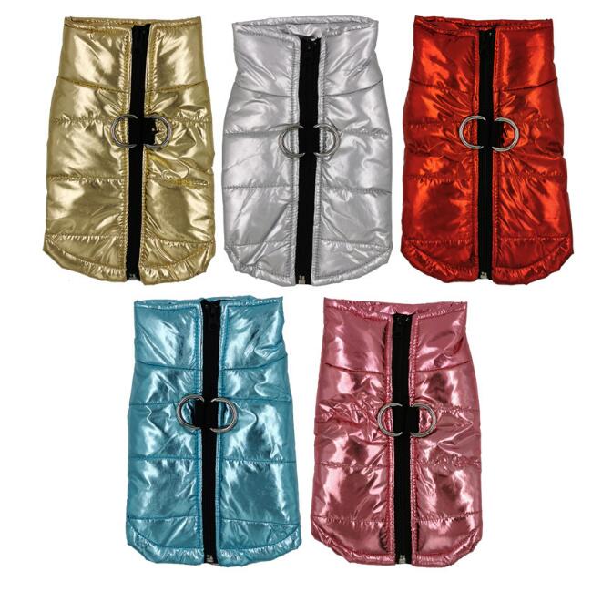 Chaleco acolchado impermeable para perro con anilla para correa
