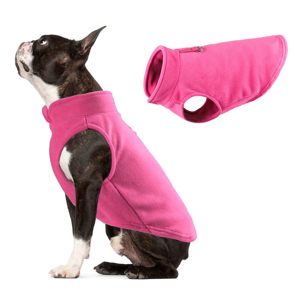 Abrigo de forro polar para perros, liso y calentito