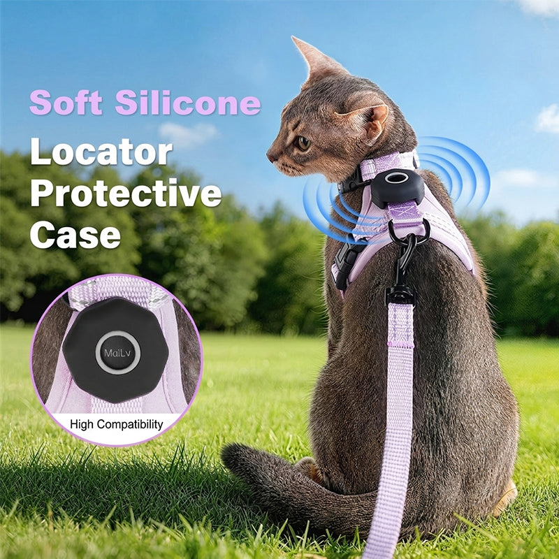Arnés reflectante ajustable para gatos con soporte para AirTag