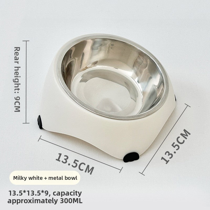 Cuenco inclinado de acero inoxidable para gatos y perros pequeños