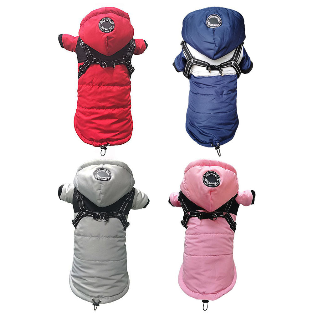 Chaqueta de invierno con arnés para perros