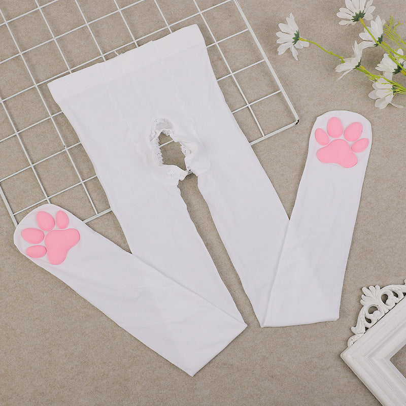 Calcetines con patas de gato 3D y almohadillas de silicona