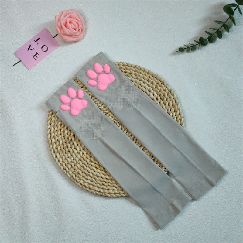 Calcetines con patas de gato 3D y almohadillas de silicona