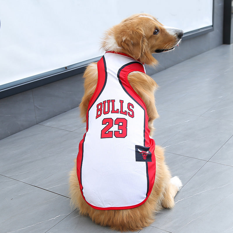 Chaleco deportivo transpirable para perros y gatos – Blanco y rojo 23