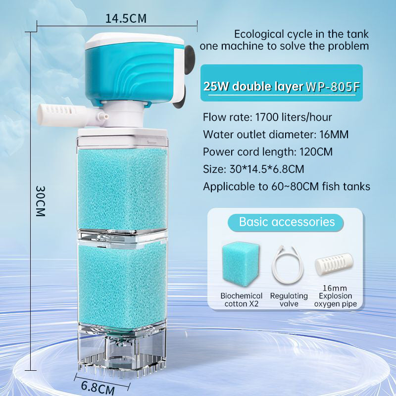 Pack de 3 filtros de esponja para acuario con bomba 4 W